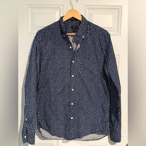 J. Crew Blue and White Casual Button Down Shirt
